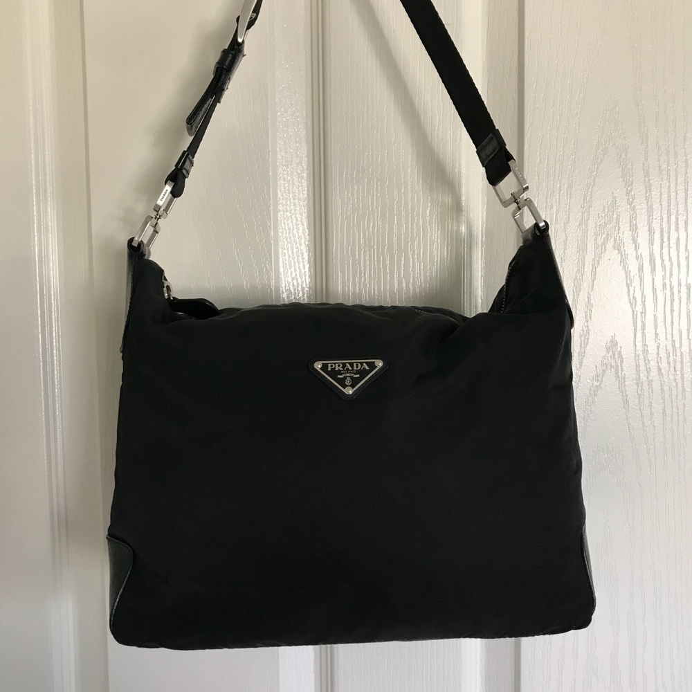VINTAGE Prada Black Nylon shoulder bag